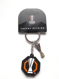UEFA Europa League round logo keyring with trophy miniature (official licensed product)