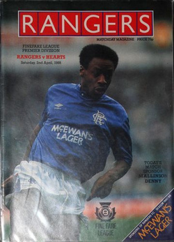 Rangers FC - Hearts Premier Division matchday programme (02.04.1988)