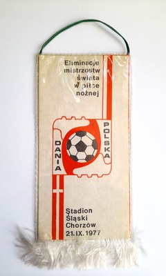 Pennant Poland - Denmark FIFA World Cup 1978 qualyfing match (21.9.1977)