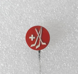 Switzerland Ice Hockey National Team old badge (lacquer, signature)