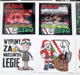 Legia Warsaw ultras fan's new set of 10 big stickers