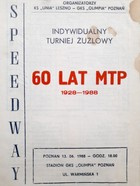 Individual Speedway Tournament 60 years of the Poznań International Fair (13.06.1988) programme