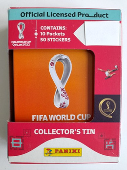 FIFA World Cup Quatar 2022 Panini set of 50 stickers Collectors Tin  (10 pockets) - official product