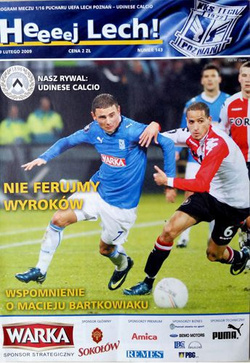 KKS Lech Poznan - Udinese Calcio UEFA Cup match official programme (19.02.2009)