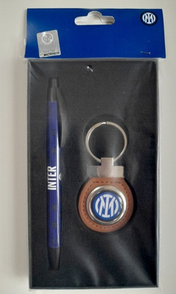 Inter Milan leather keyring & pen (official product)