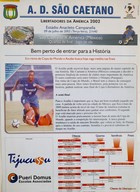 AD Sao Caetano - CA America, Copa Libertadores semifinal (9.7.2002) official match programme