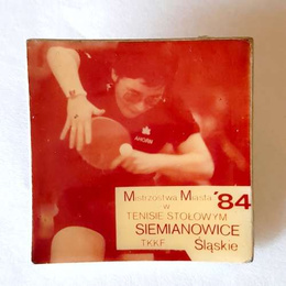 Tennis Table Championship of city Siemianowice Slaskie 1984 button badge