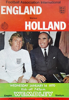 England - Netherlands friendly match official programme (14.1.1970)