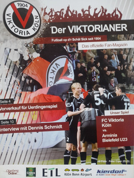 FC Viktoria Koeln - Arminia Bielefeld U23, NRW-Liga (12.4.2012) official match programme