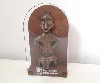 Figurine of the Goddess on the Throne. Official Souvenir of the Kosovo Football Federation (in case)