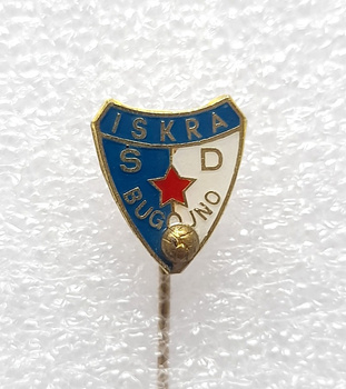 SD Iskra Bugojno badge with ball (Bosnia, lacquer, signed)