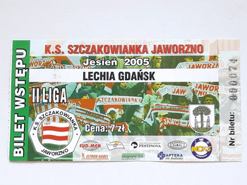 Szczakowianka Jaworzno - Lechia Gdansk, II league match ticket (22.10.2005)