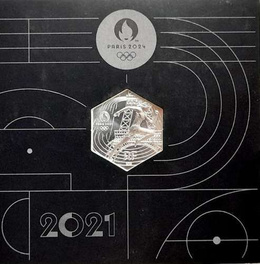 Summer Olympic Games Paris 2024 runner silver coin 10 euro (official licensed product)