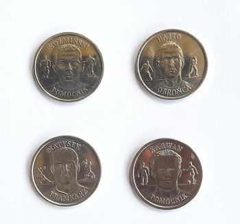 Poland National Team FIFA World Cup Japan Korea 2002 players souvenir coins (set of 4)