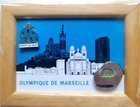 Olympique de Marseille emblem and stadium in frame (official product)