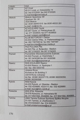 The Rules of Speedway Races and Speedway Events Calendar 2006