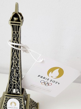Miniature Eiffel Tower 3D Olympic and Paralympic Games Paris 2024, 15 cm (Official Licensed Product)