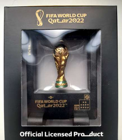 FIFA World Cup Qatar 2022 miniature trophy replica in frame (Official Licensed Product) 4,5 cm