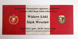 RTS Widzew Lodz - Slask Wroclaw PKO BP Ekstraklasa match (25.8.2023) collector's ticket