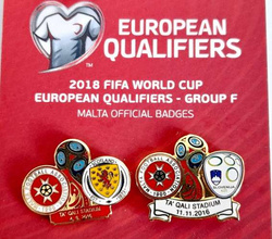 FIFA World Cup Russia 2018 European qualification group F set of 6 badges (official product)
