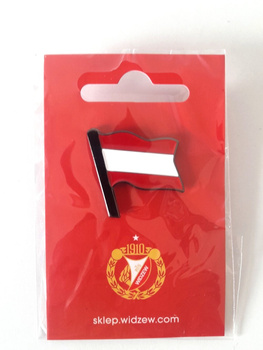 RTS Widzew Lodz red-white-red flag pin badge (official product, lacquer)