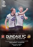 Dundalk FC - Maccabi Tel-Aviv, UEFA Europa League official match programme (29.9.2016)