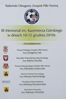 3'rd K. Gorski Memorial (10-12.12.2010) Official Programme