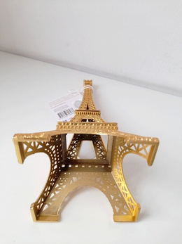 Miniature Eiffel Tower 3D Olympic and Paralympic Games Paris 2024, golden plated 22 cm (Official Licensed Product)