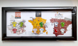 CriTeRiuM du DAuphiNe 2016 Tour de France 2016 Vuelta Espana 2016 shirts in frame set of 12 badges (official product)
