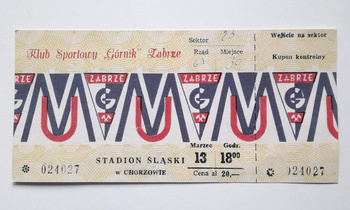 Retro ticket Manchester United - Górnik Zabrze Exhibition 50 years have passed (27/02/2018)