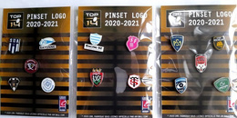 Set of 14 Ligue Nationale Rugby Top 14 badges (official product)