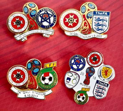 FIFA World Cup Russia 2018 European qualification group F set of 6 badges (official product)
