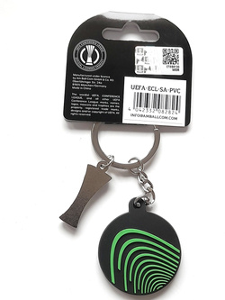UEFA Conference League round logo keyring with trophy miniature (official licensed product)