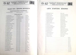 The 62nd Polish Individual Table Tennis Championships official programme (4-6/03/1994, Brzeg Dolny)