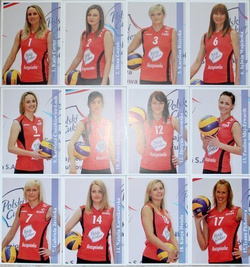 Set of 13 photos Polski Cukier Muszynianka women's volleyball team (official product)