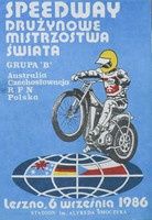 Team Speedway World Championship - Group B (06.09.1986) Official Programme