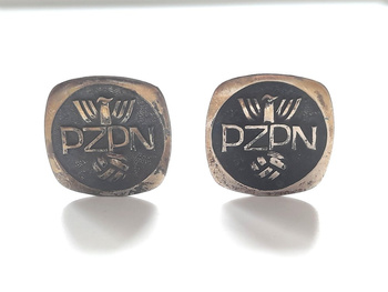 Old cufflinks of the Polish Football Association (PRL, official product)