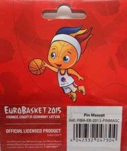 Set of 2 Eurobasket badges France Croatia Germany Latvia 2015 (Official Licensed Product)