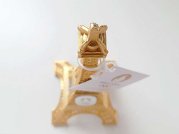 Miniature Eiffel Tower 3D Olympic and Paralympic Games Paris 2024, golden plated 22 cm (Official Licensed Product)