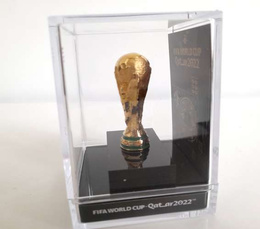 FIFA World Cup Qatar 2022 Trophy Replica in Display Case Official Licensed Product)