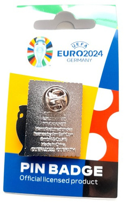 Pin of the host city Berlin with 2D trophy miniature UEFA Euro 2024 Germany - badge (Official Licensed Product)