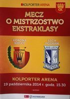 Programme Korona Kielce - Lech Poznań T-Mobile Ekstraklasa (19.10.201