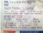 Crystal Palace FC. Dougie Freedman Testimonial match (29.07.2008) ticket