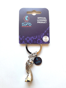 Women's Euro 2025 Switzerland trophy 3D & logo keyring (official licensed product)