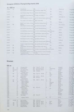 European Athletics Championships Berlin 2018 Statistics Handbook