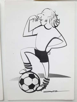 Postcards Poland National Football Team players 1977 in caricatures (set of 5)