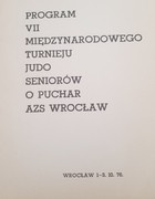 Program of the 7th International Senior Judo Tournament for the AZS Wrocław Cup