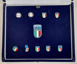 Italian Football Federation FIGC the crest history 10 pins-collection cased (official product) 