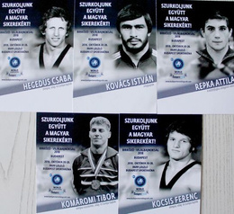 Postcards Hungarian wrestlers (13 items)