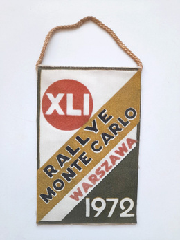 The XLI Rallye Monte Carlo 1972 Warsaw pennant